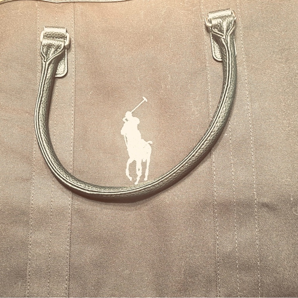 Ralph Lauren Metallic Black Silver Handbag